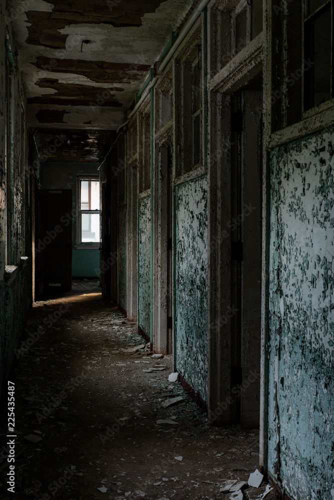 Derelict Hallway - Abandoned Hospital for Chest Diseases - New Jersey