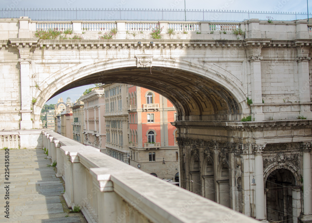 Obraz premium Genoa Italy bridge and view