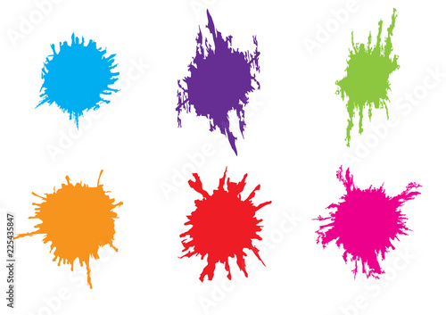 abstract vector splatter pack design. color paint collection splatter. illustration vector design