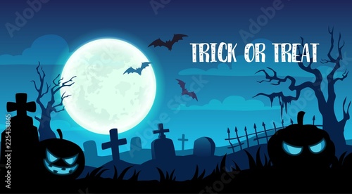 Halloween holiday trick or treat cemetery design
