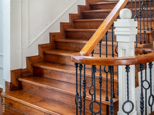 Fototapeta Classic vintage staircase in contemporary house