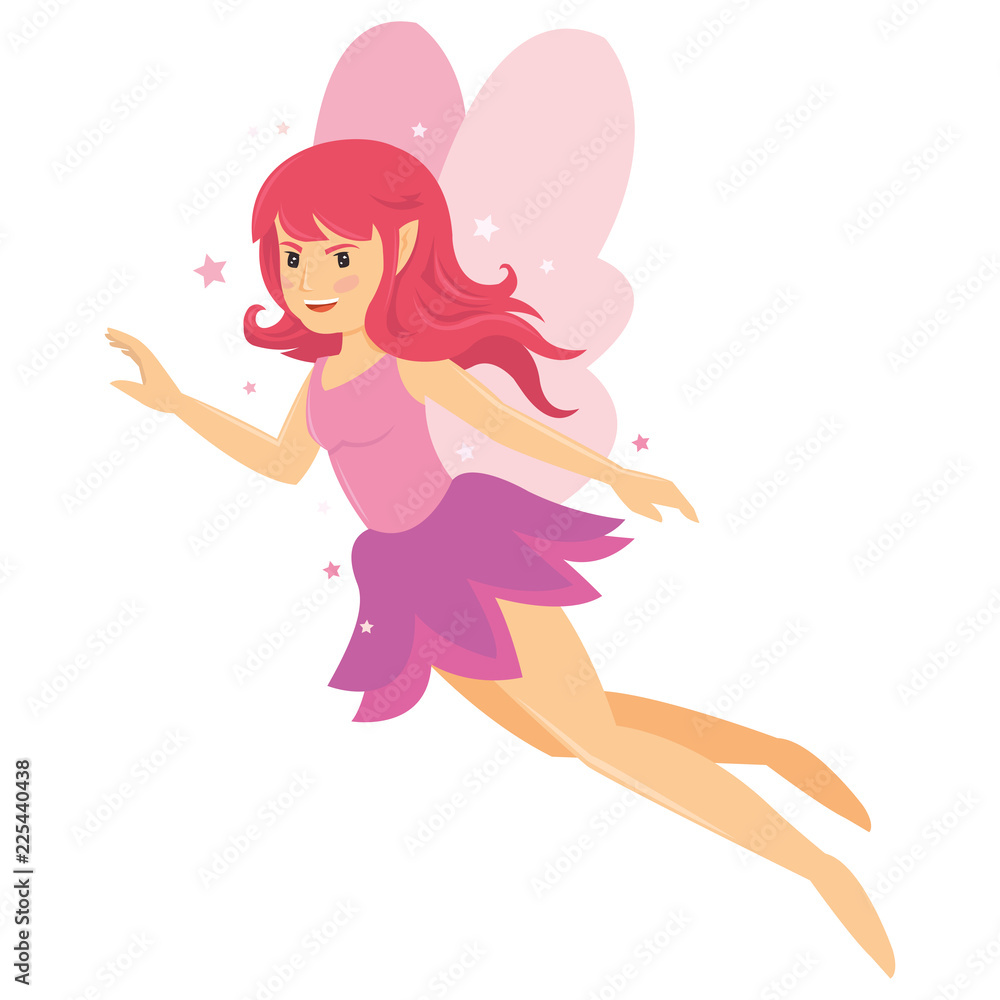 Obraz premium young beautiful angelic pink fairy girl