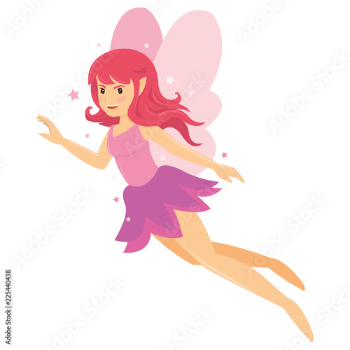 young beautiful angelic pink fairy girl