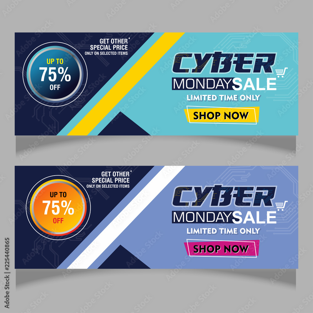 Fototapeta premium modern banner cyber monday