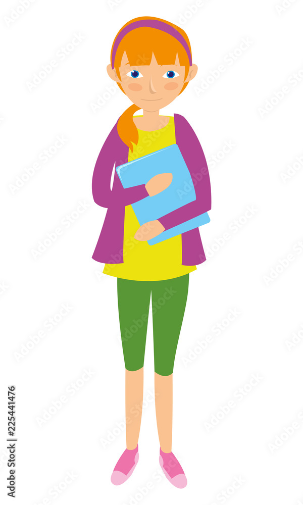 Young female Student going to college Young female Student going to college