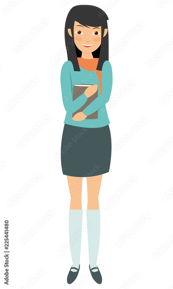 Young Asian female Student going to high school Young Asian female Student going to high school
