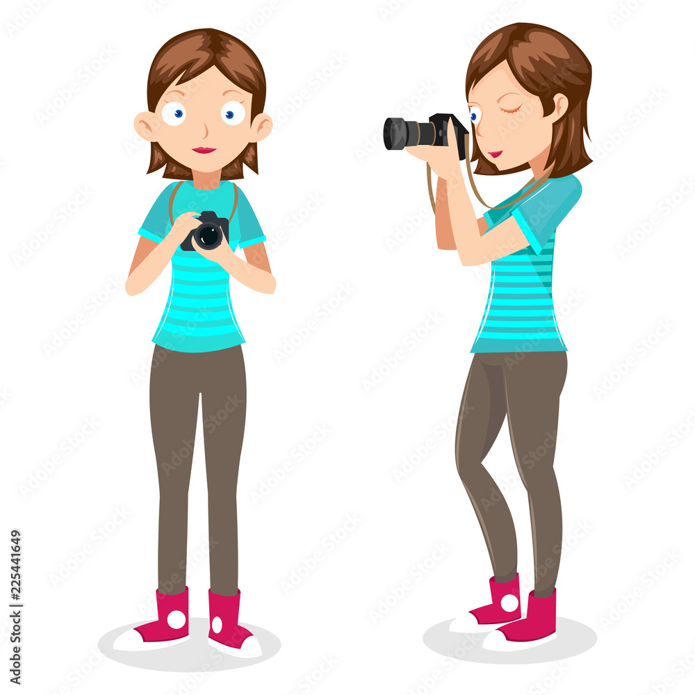 Female Photographer Vector Female Photographer Vector