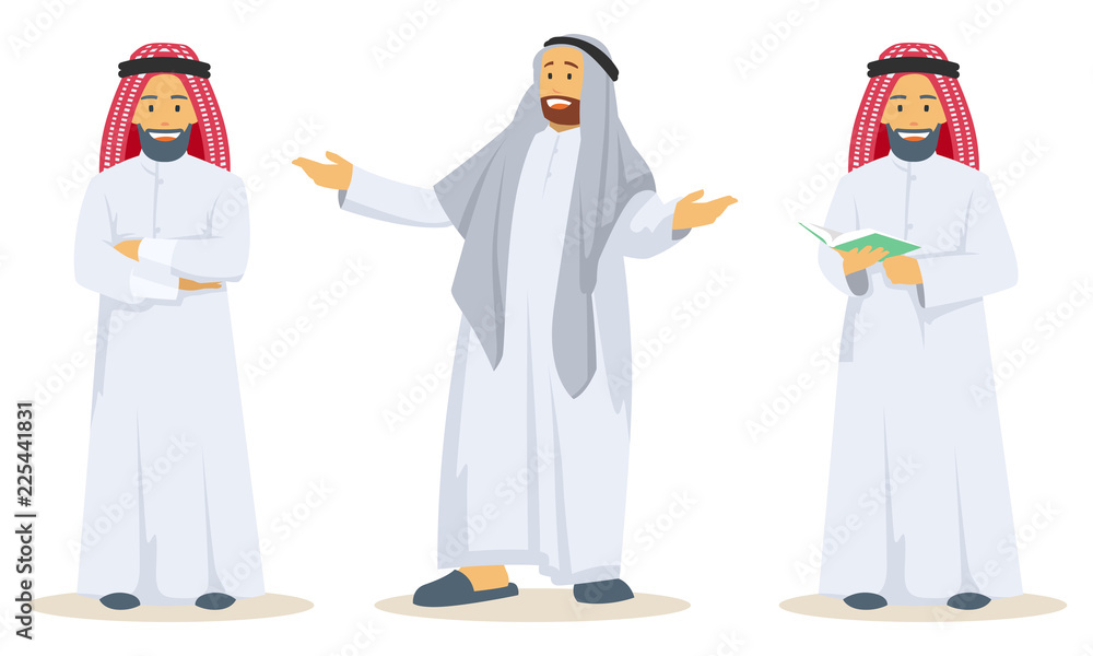 Set of people wearing religious clothes