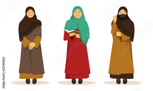 Female wearing religious clothes at ramadan festival