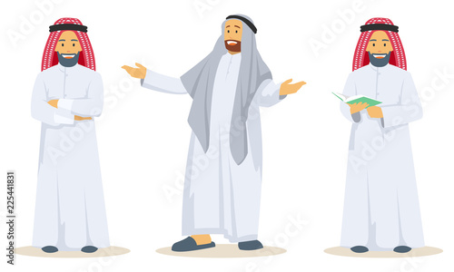 Set of people wearing religious clothes