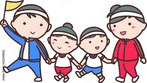  親子家族でおでかけ運動会(父母息子娘)