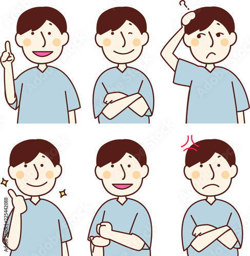  表情とジェスチャー(夫、男性)