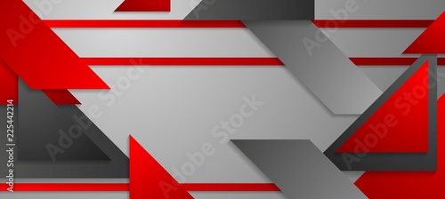 Dark grey and red technology abstract banner design