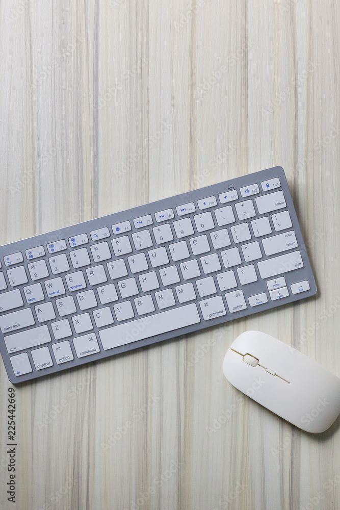 The work station office flat lay wood table image for background. The work station office flat lay wood table image for background.