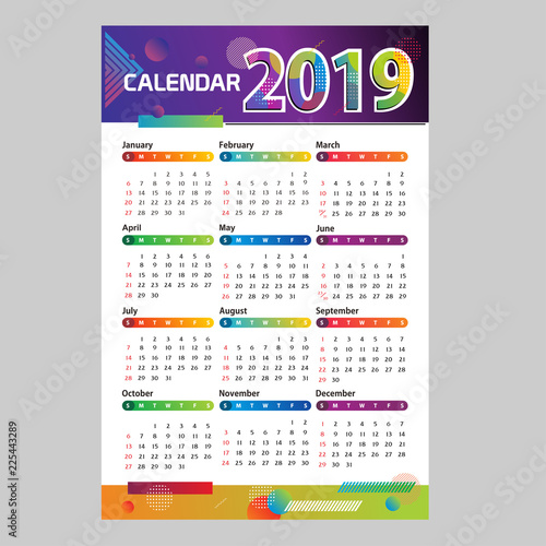 calendar template for 2019