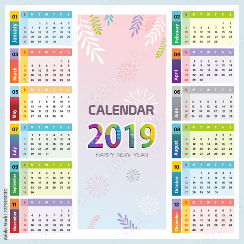 calendar template for 2019