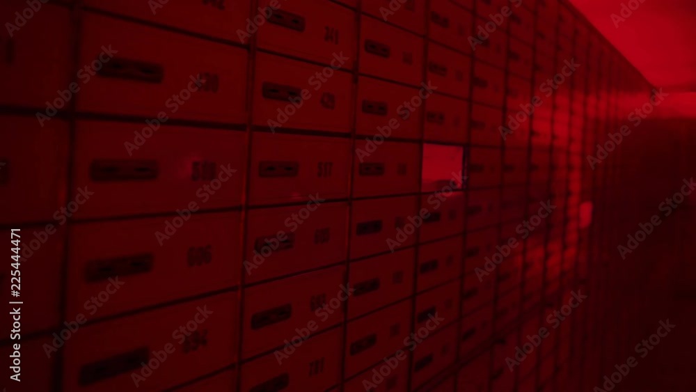 Safe Deposit Boxes in the bank vault room, bank prison room, bank cell