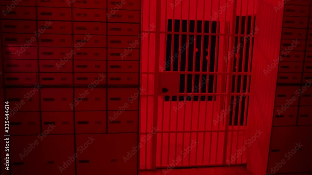 Safe Deposit Boxes in the bank vault room, bank prison room, bank cell