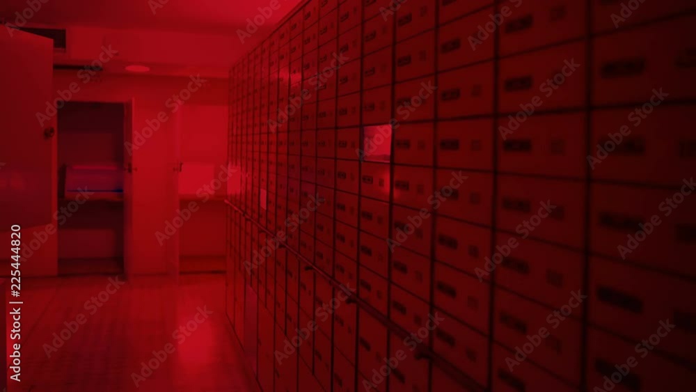 Safe Deposit Boxes in the bank vault room, bank prison room, bank cell
