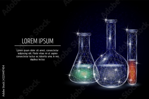 Chemistry vector geometric polygonal art style design