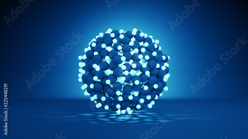 Bunch of glowing spheres ab...