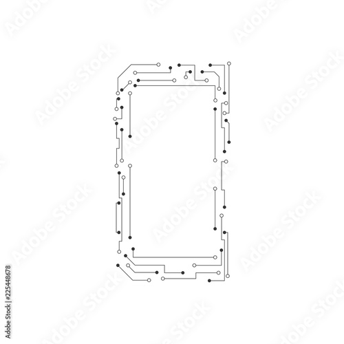 Smartphone mobile circuit modern. Vector illustration