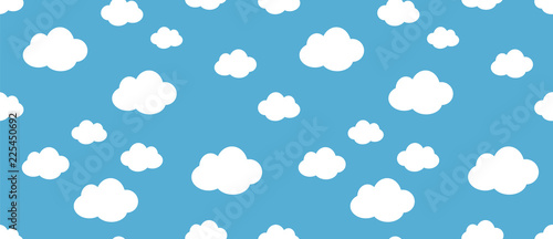 Cute Clouds Pattern. Endless Vector.