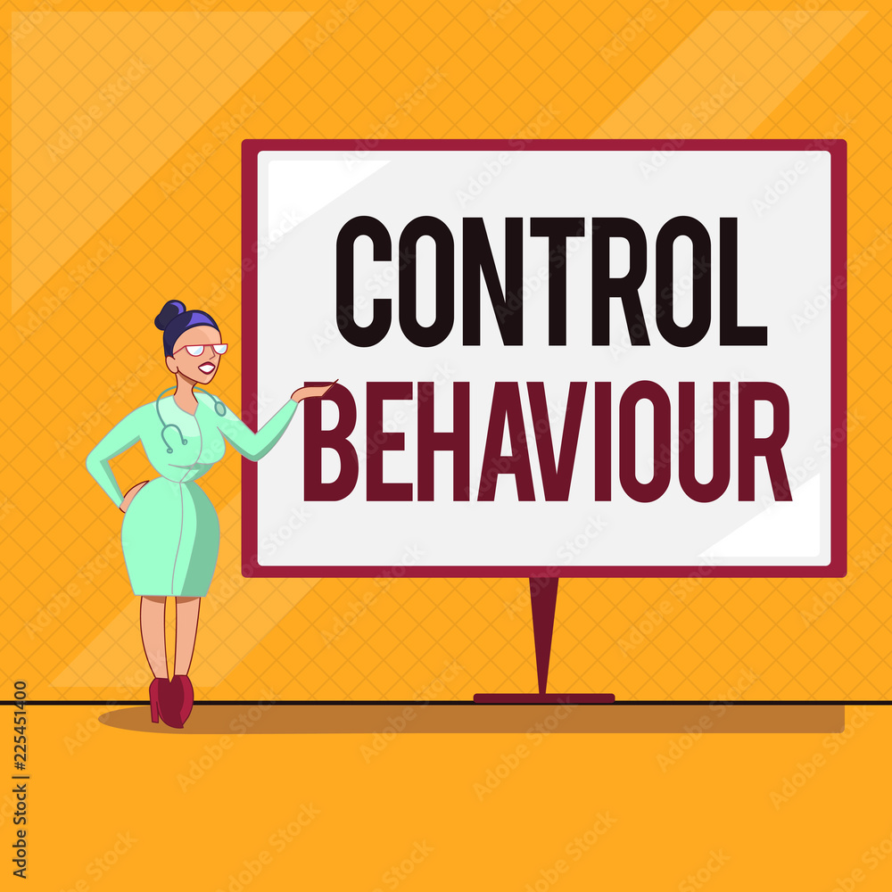 Handwriting text Control Behaviour. Concept meaning Exercise of influence and authority over human conduct. Handwriting text Control Behaviour. Concept meaning Exercise of influence and authority over human conduct.