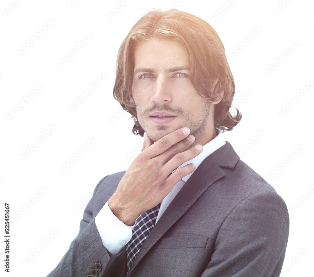 Handsome businessman thinking about something Handsome businessman thinking about something