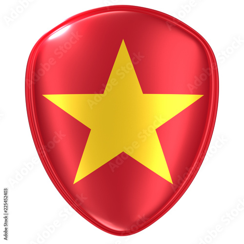 3d rendering of a Vietnam flag icon.