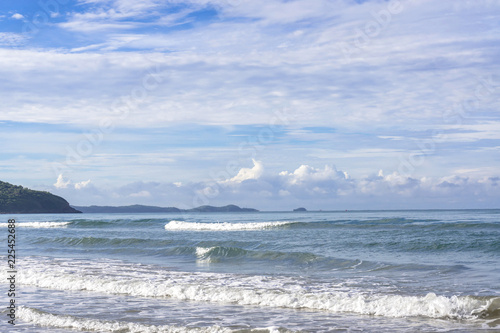 Exotic beach nature and clouds on horizon. Summer beach paradise. beach relax  landscape morning sea.