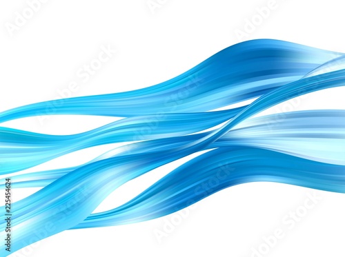 Blue color water Abstract smooth wave. Curve flow motion. Vector illustration