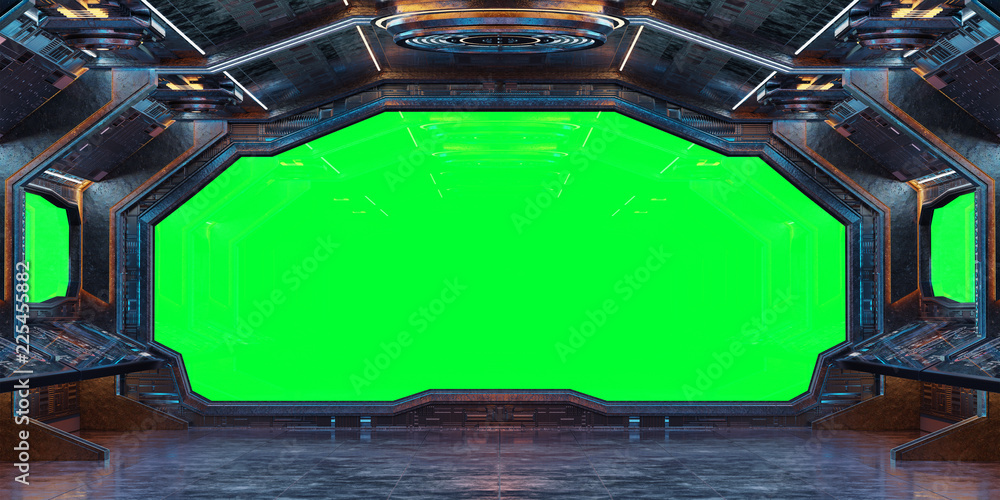 Grunge Spaceship interior background 3D rendering Grunge Spaceship interior background 3D rendering