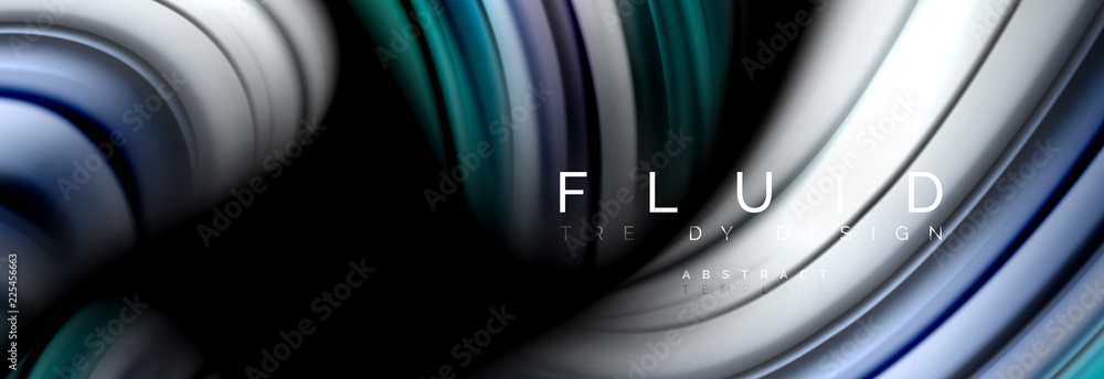 Wave fluid flowing colors motion effect, holographic abstract background. Vector illustration Wave fluid flowing colors motion effect, holographic abstract background. Vector illustration