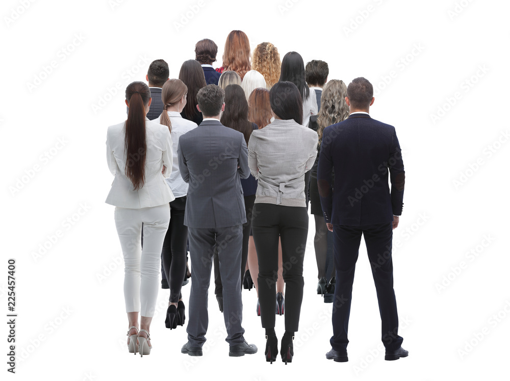 Obraz premium Back view group of business people. Rear view. Isolated over white background.