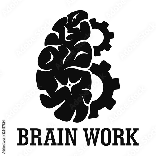 Hard brain work logo. Simple illustration of hard brain work vector logo for web design isolated on white background