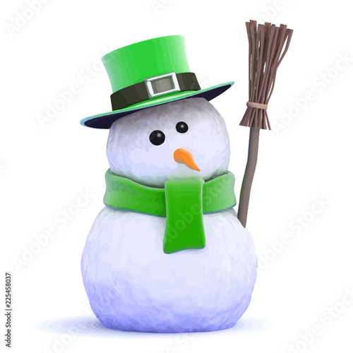 Vector 3d St Patricks Day snowman