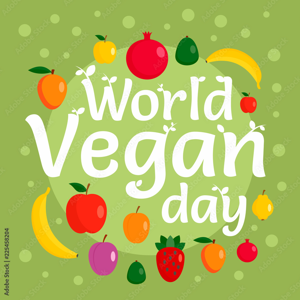 Vegan day concept background. Flat illustration of vegan day vector concept background for web design Vegan day concept background. Flat illustration of vegan day vector concept background for web design