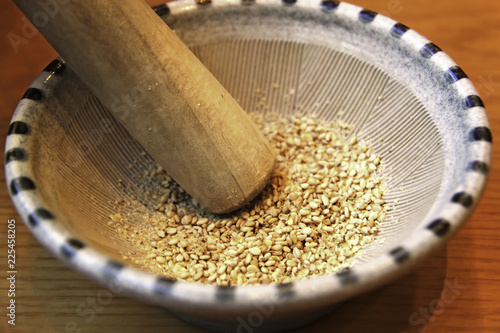 Sesame Seeds in a Suribachi photo