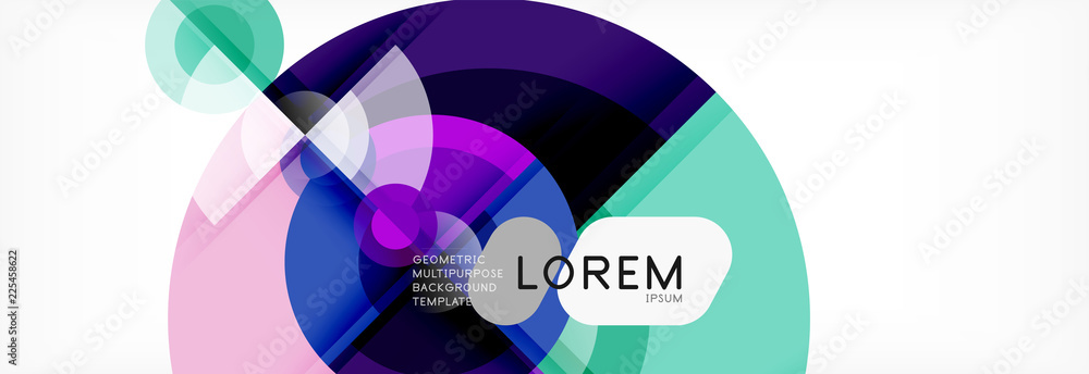 Fototapeta premium Abstract background - multicolored circles, trendy minimal geometric design