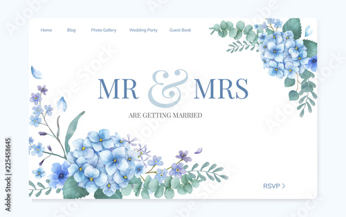 Floral wedding invitation website design