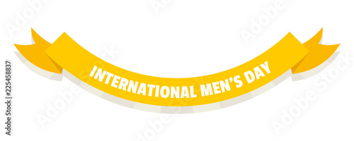 International men day ribbon icon. Flat illustration of international men day ribbon vector icon for web design
