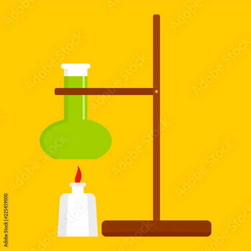 Chemistry flask stand icon. Flat illustration of chemistry flask stand vector icon for web design
