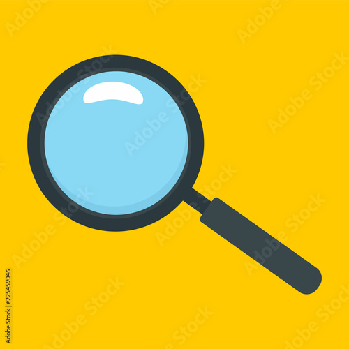 Magnify glass icon. Flat illustration of magnify glass vector icon for web design