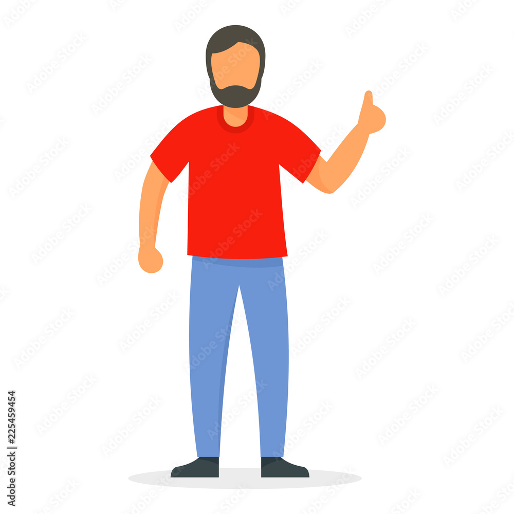 Thumb up man icon. Flat illustration of thumb up man vector icon for web design Thumb up man icon. Flat illustration of thumb up man vector icon for web design