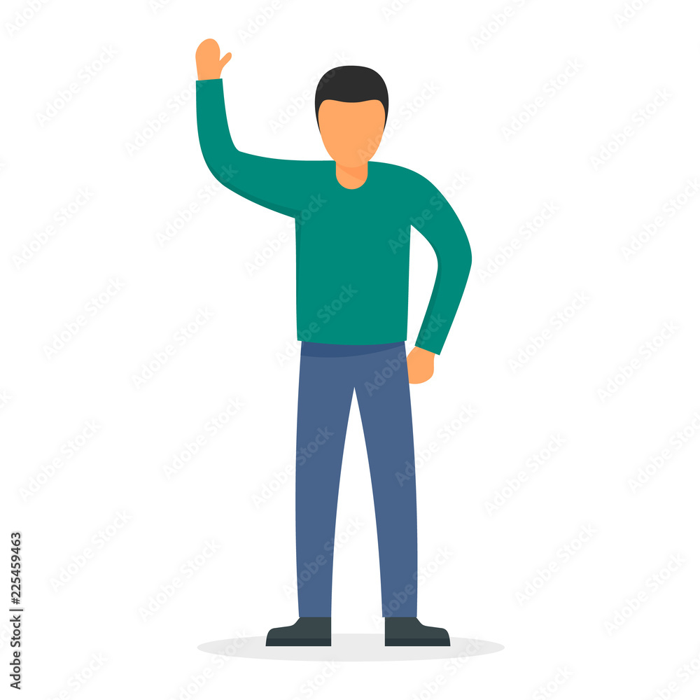Man hand up icon. Flat illustration of man hand up vector icon for web design Man hand up icon. Flat illustration of man hand up vector icon for web design