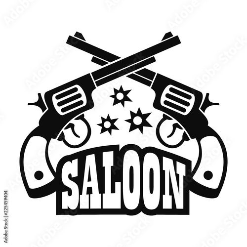 Saloon pistol logo. Simple illustration of saloon pistol vector logo for web design isolated on white background