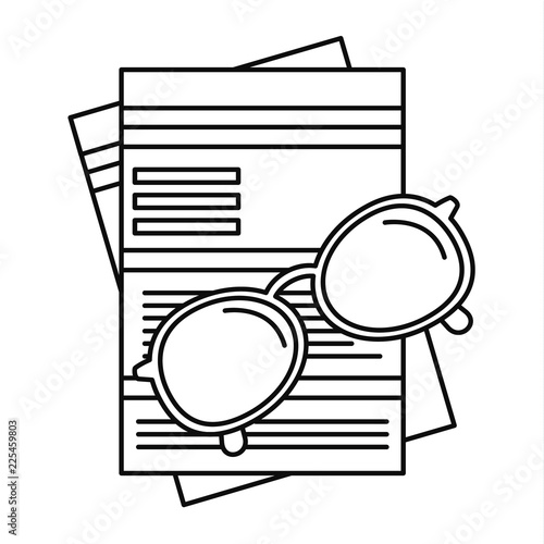 Paycheck paper icon. Outline paycheck paper vector icon for web design isolated on white background