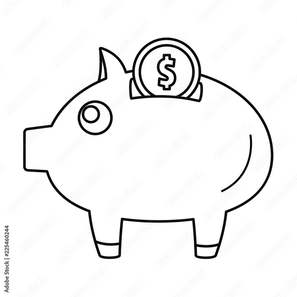 Piggy bank icon. Outline piggy bank vector icon for web design isolated on white background Piggy bank icon. Outline piggy bank vector icon for web design isolated on white background