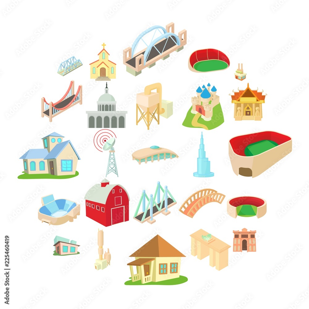 Building house icons set. Cartoon set of 25 building house vector icons for web isolated on white background Building house icons set. Cartoon set of 25 building house vector icons for web isolated on white background